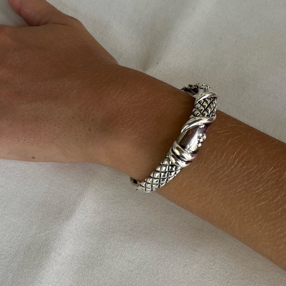 Vintage 925 Sterling Bangle Bracelet - Picture 9 of 16